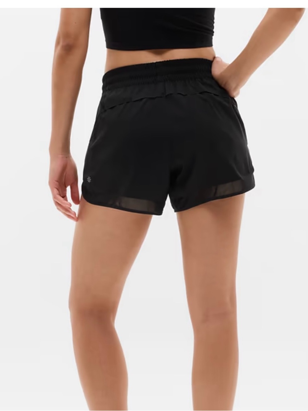Athleta Mesh Racer Run Mid Rise 4" Short - Picture 2 of 5